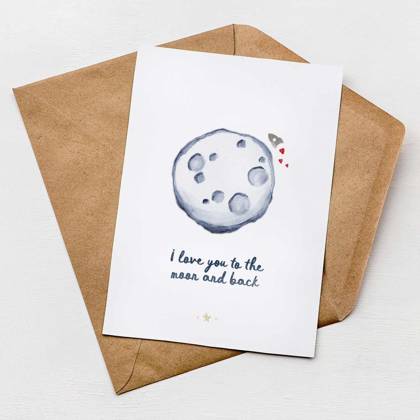 Love You to the Moon and Back Card - Cards - Moon Rock Prints