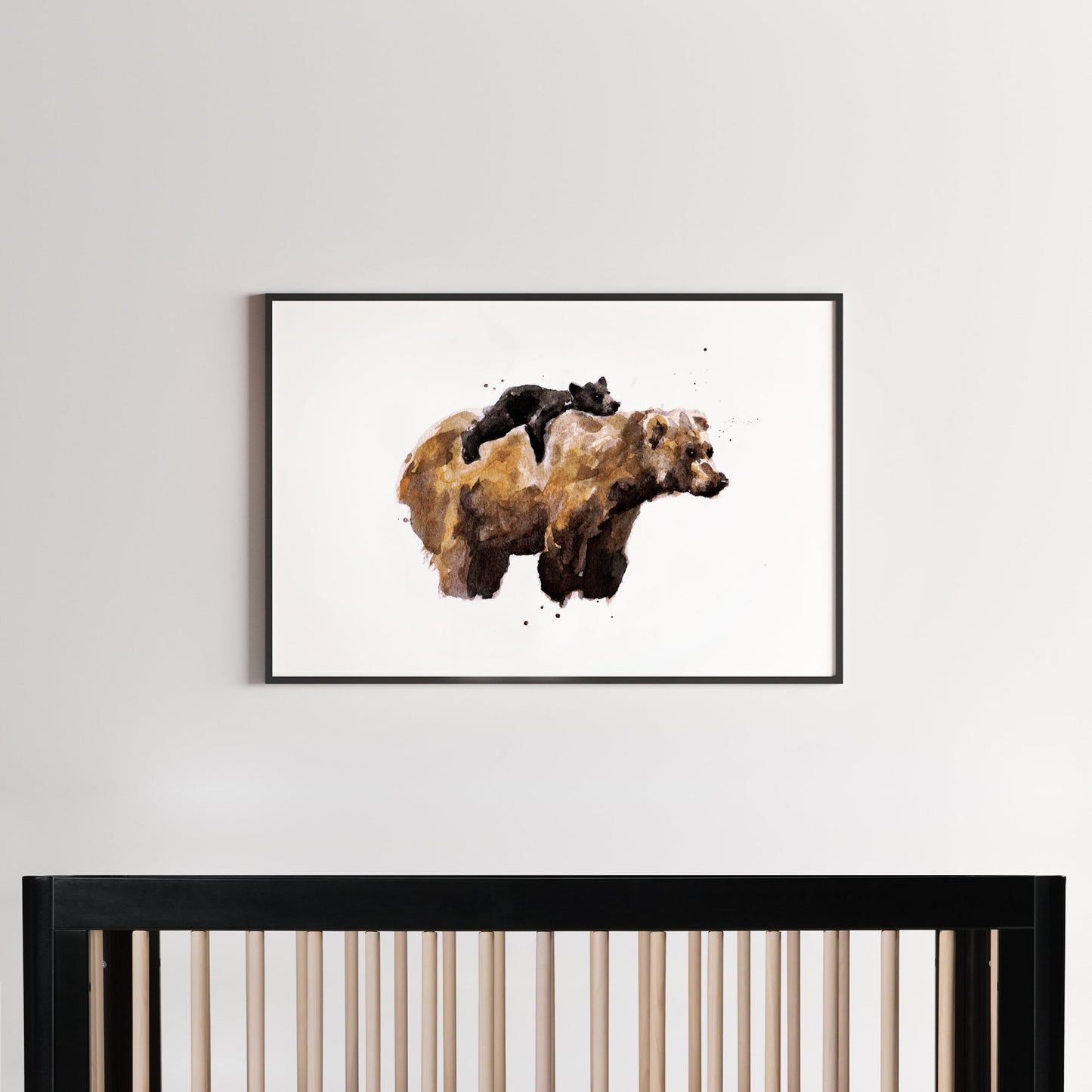 Mama Bear & Baby Bear Print - Woodland Nursery Wall Art - Bear Nursery Art - Moon Rock Prints