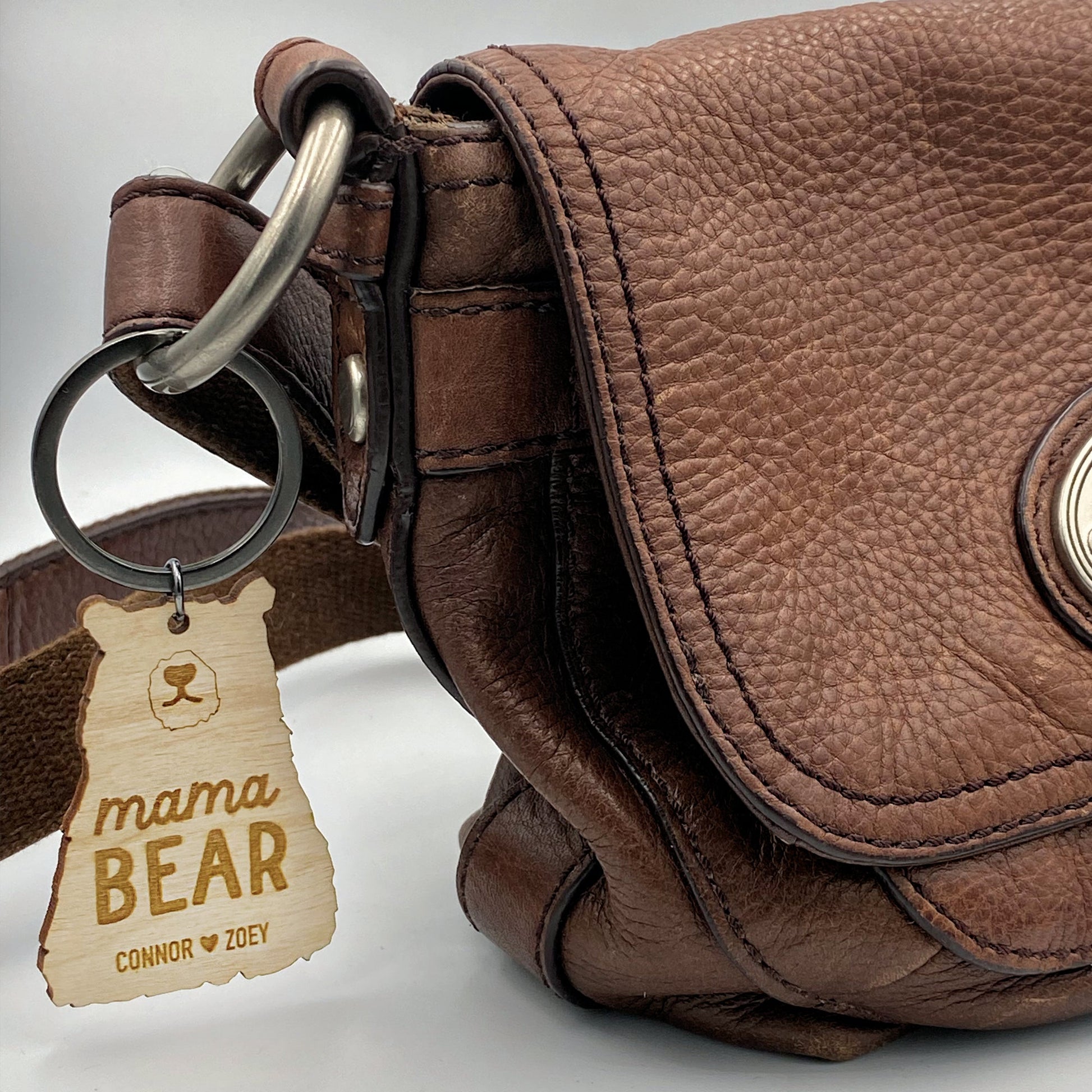 Mama Bear & Papa Bear Couples Leather Keychains – Love Chirp Gifts