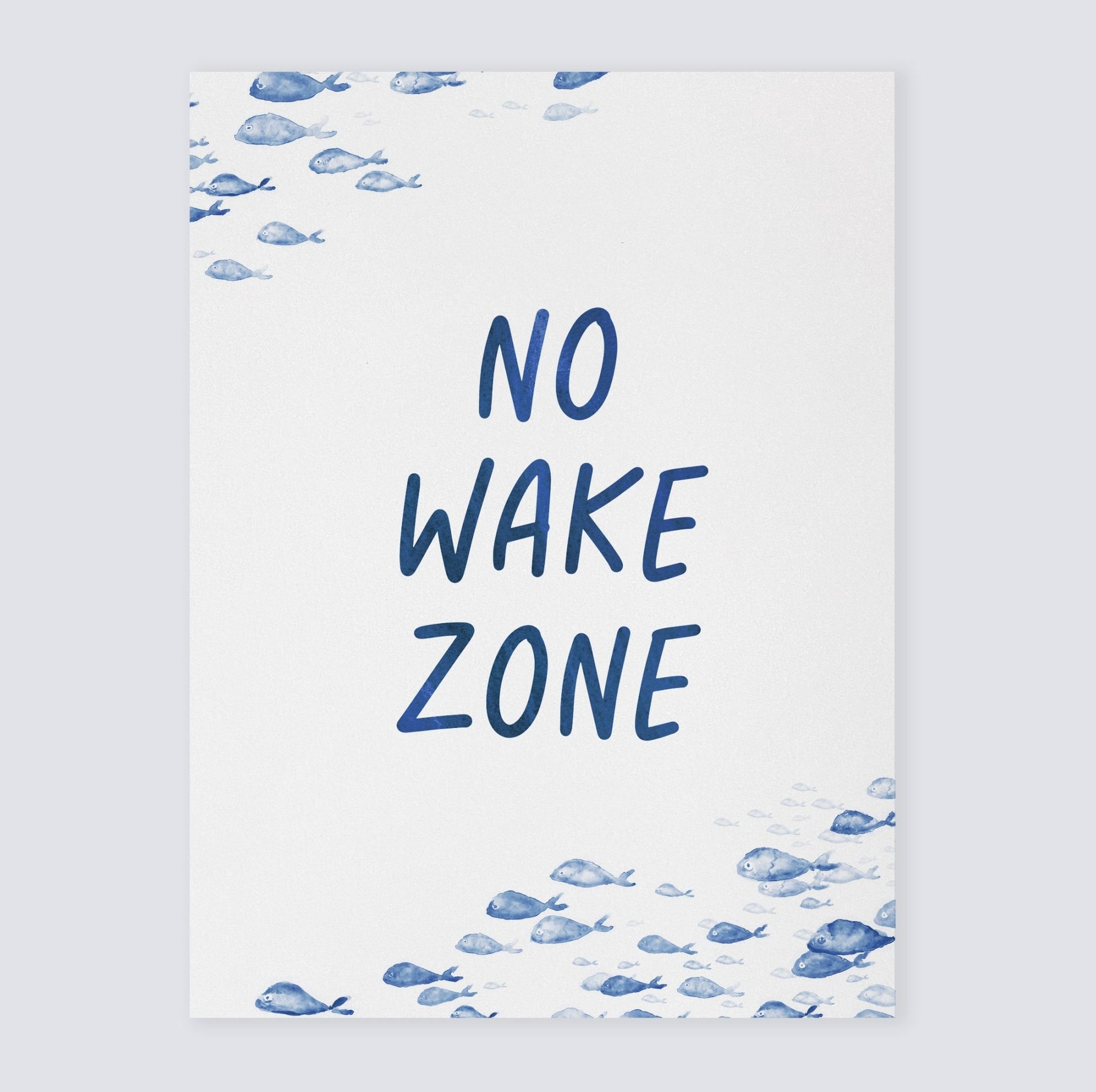 No Wake Zone Watercolor Print - Art Prints - Moon Rock Prints