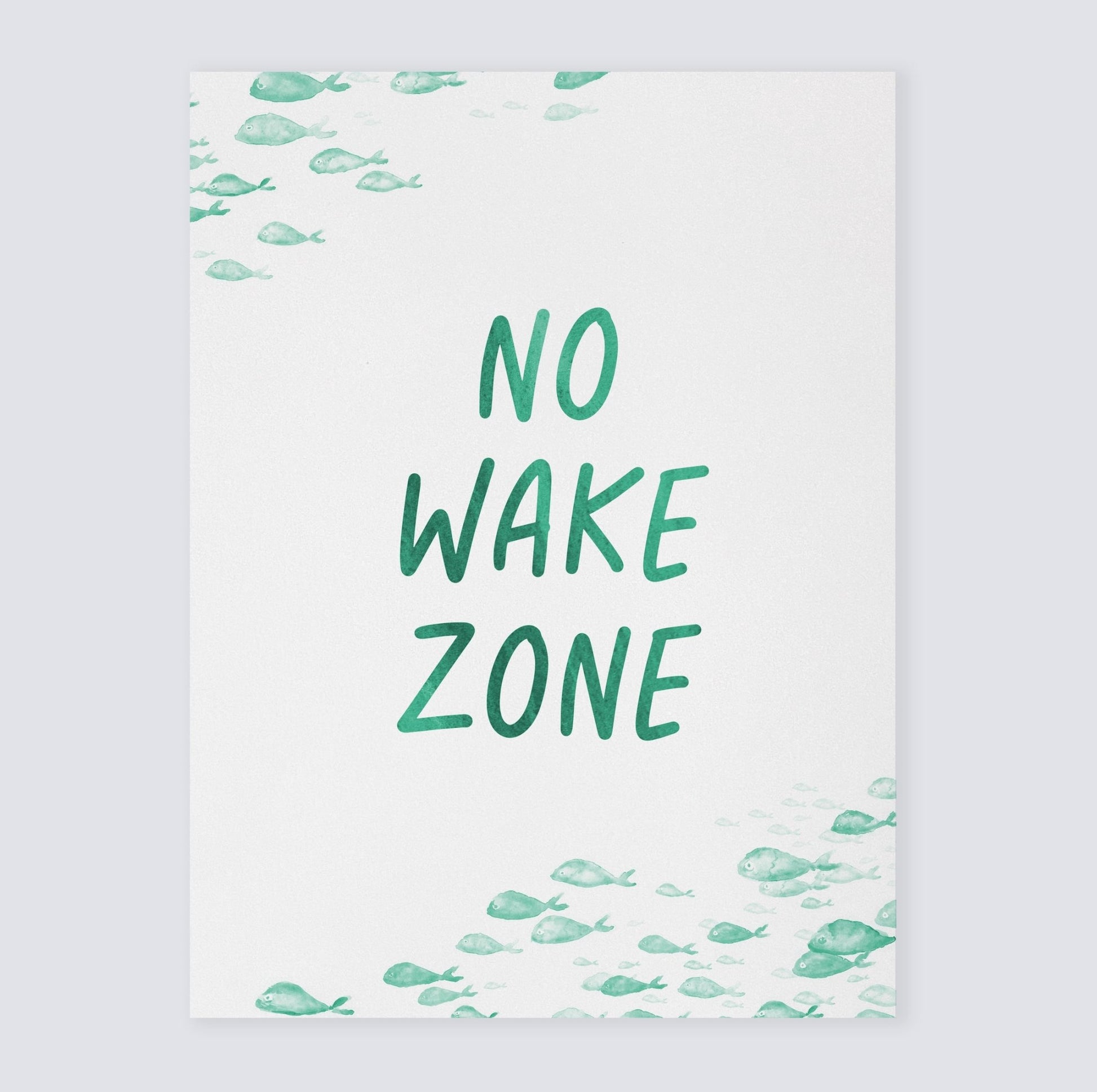 No Wake Zone Watercolor Print - Art Prints - Moon Rock Prints