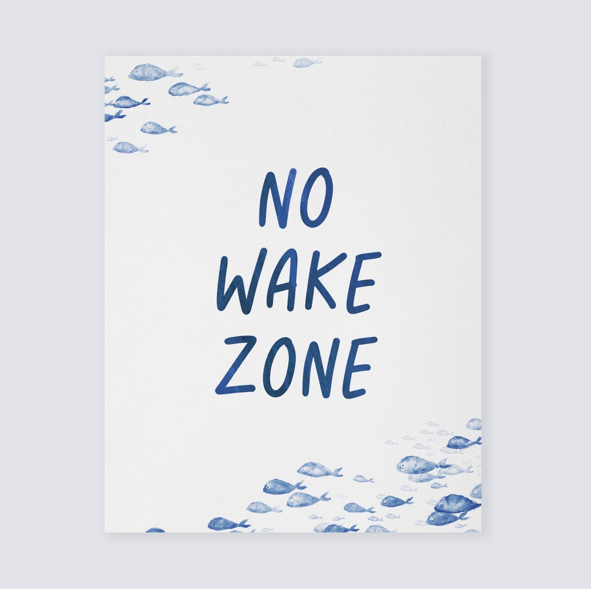 No Wake Zone Watercolor Print - Art Prints - Moon Rock Prints