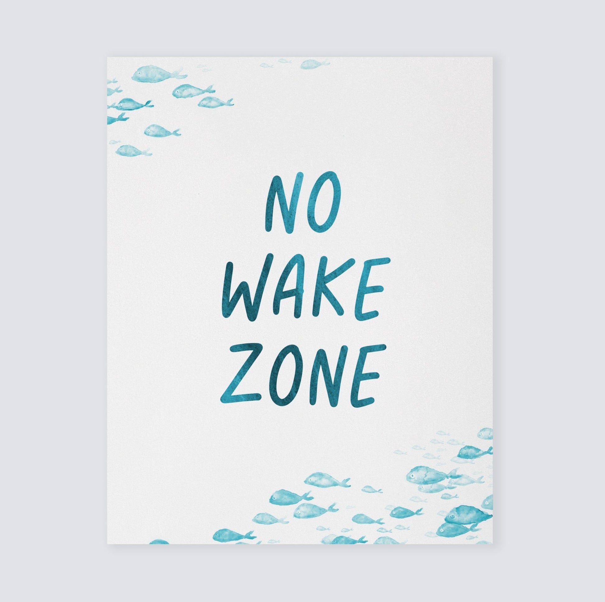 No Wake Zone Watercolor Print - Art Prints - Moon Rock Prints