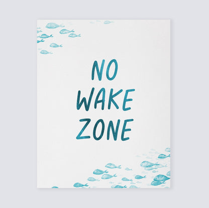 No Wake Zone Watercolor Print - Art Prints - Moon Rock Prints