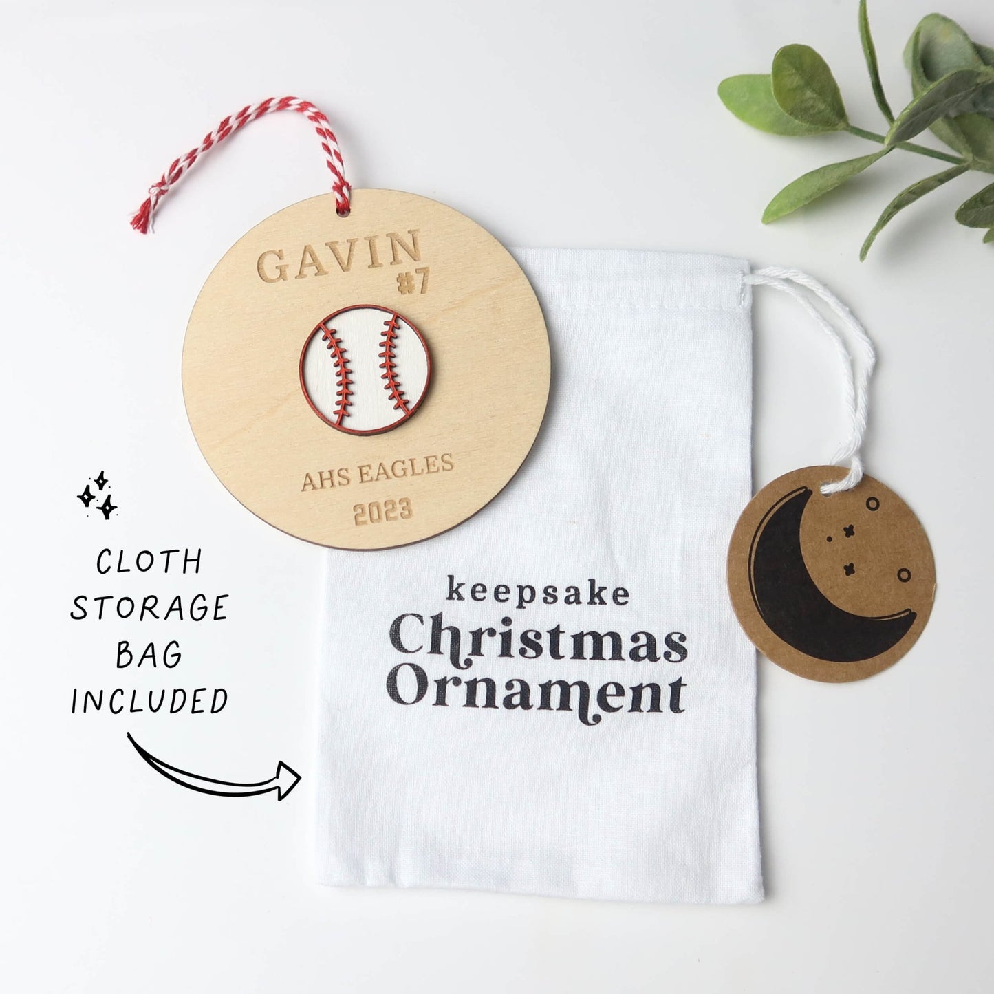 Personalized Baseball Ornament - Holiday Ornaments - Moon Rock Prints