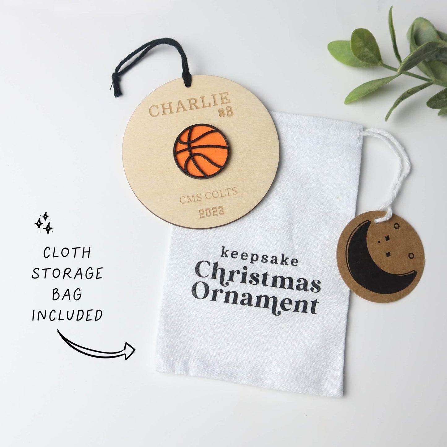 Personalized Basketball Ornament - Holiday Ornaments - Moon Rock Prints