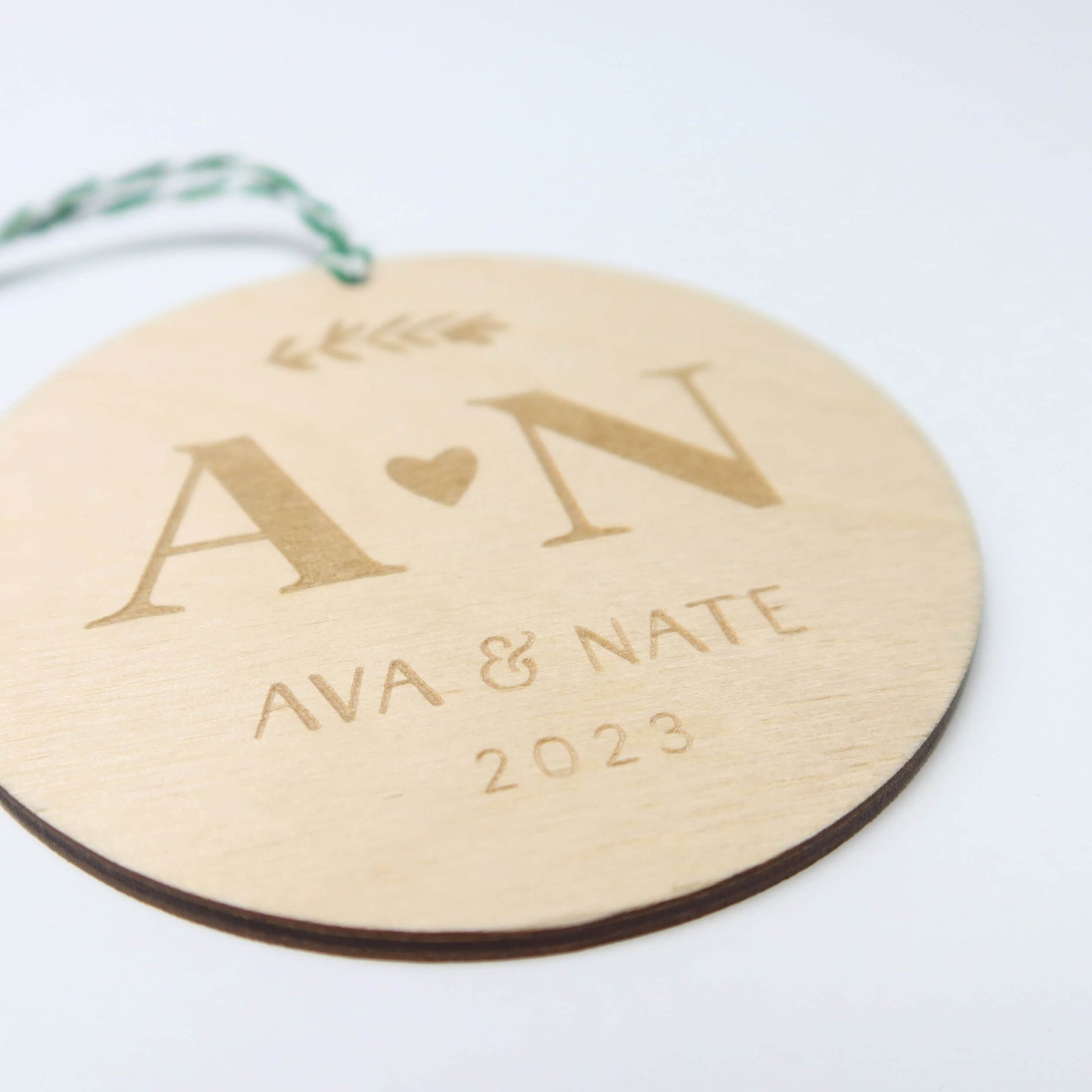 Personalized Couple Initials Christmas Ornament - Holiday Ornaments - Moon Rock Prints