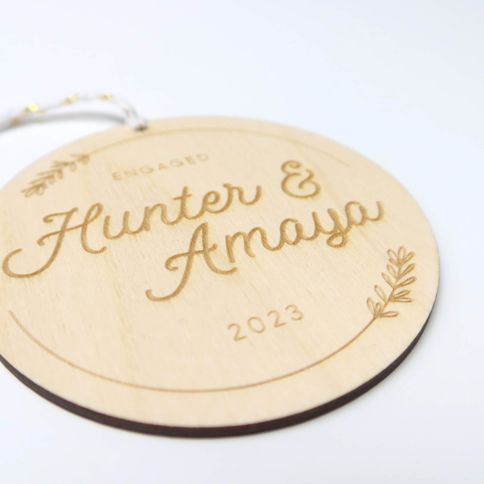 Personalized Engagement Ornament - Holiday Ornaments - Moon Rock Prints