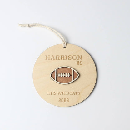 Personalized Football Ornament - Holiday Ornaments - Moon Rock Prints