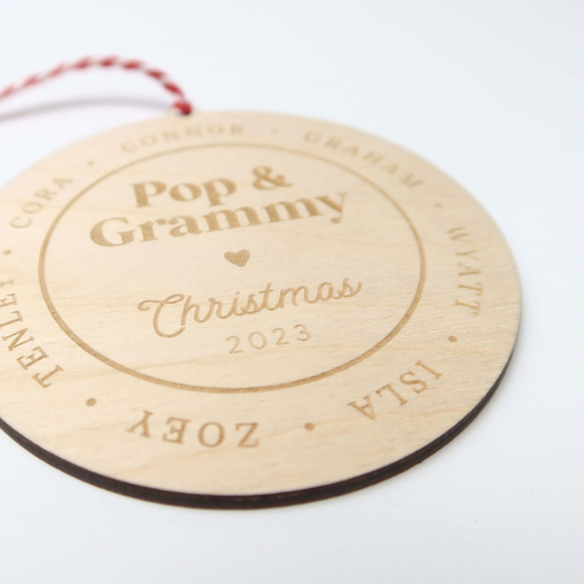 Personalized Grandparents Christmas Ornament with Grandchildren Names - Holiday Ornaments - Moon Rock Prints