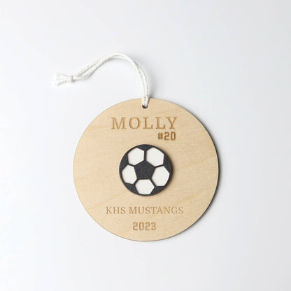 Personalized Soccer Ornament - Holiday Ornaments - Moon Rock Prints