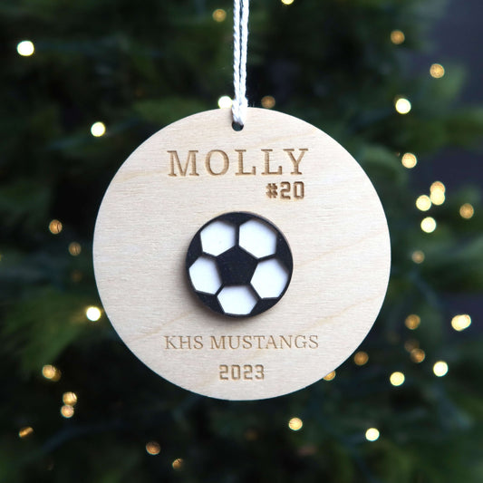 Personalized Soccer Ornament - Holiday Ornaments - Moon Rock Prints
