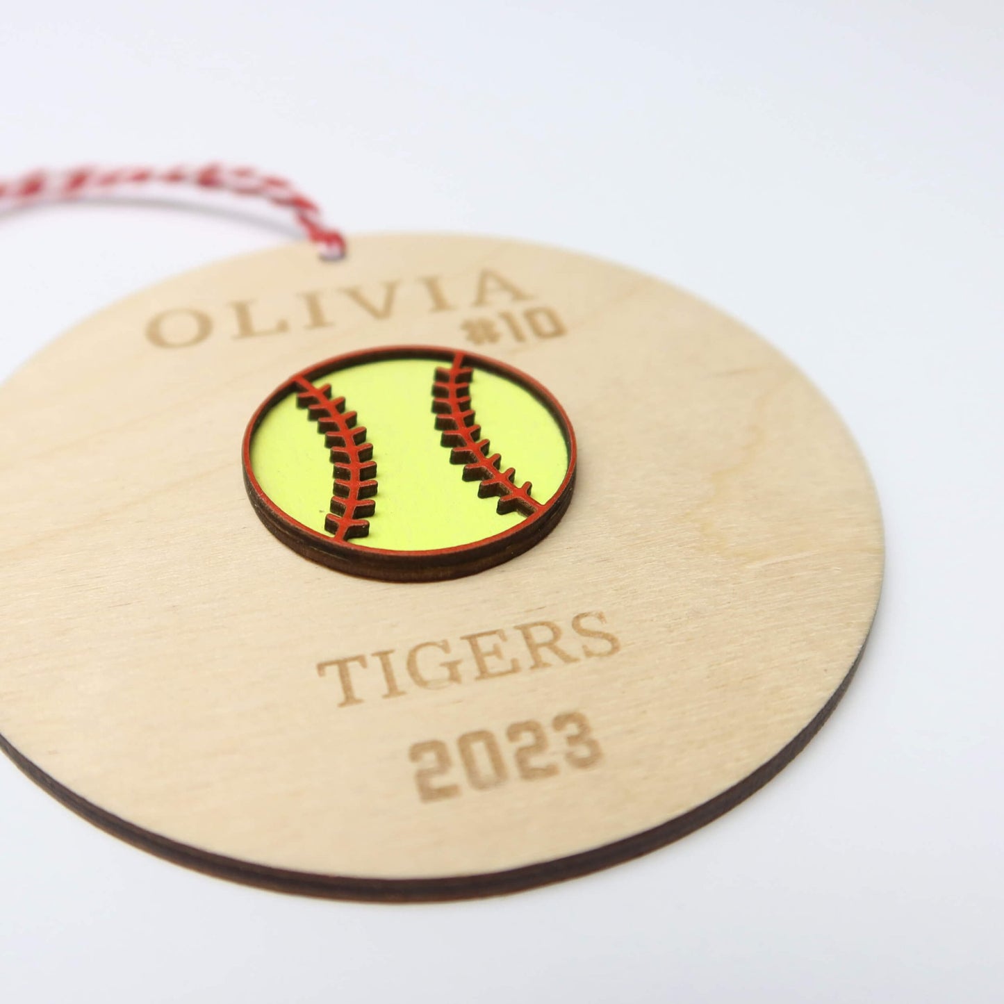 Personalized Softball Ornament - Holiday Ornaments - Moon Rock Prints
