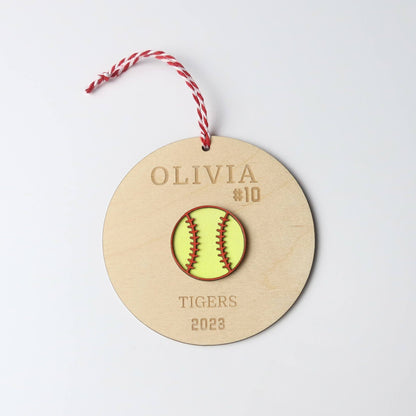 Personalized Softball Ornament - Holiday Ornaments - Moon Rock Prints
