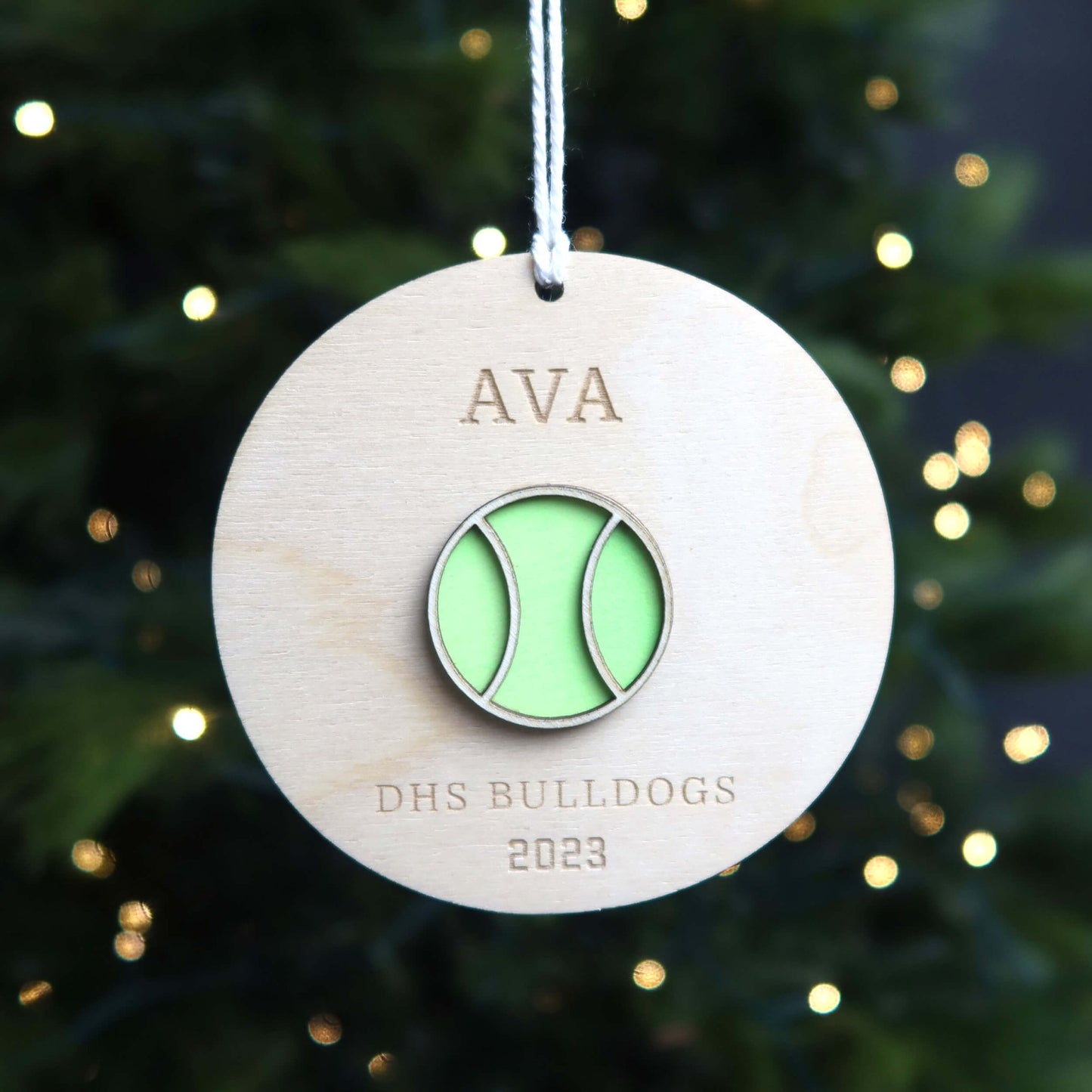 Personalized Tennis Ornament - Holiday Ornaments - Moon Rock Prints