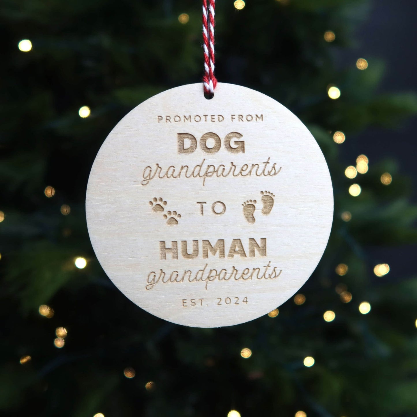 Promoted From Dog Grandparents Pregnancy Announcement Ornament - Holiday Ornaments - Moon Rock Prints