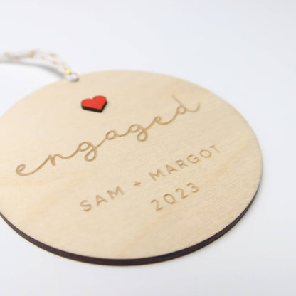 Simple Engagement Ornament Personalized - Holiday Ornaments - Moon Rock Prints