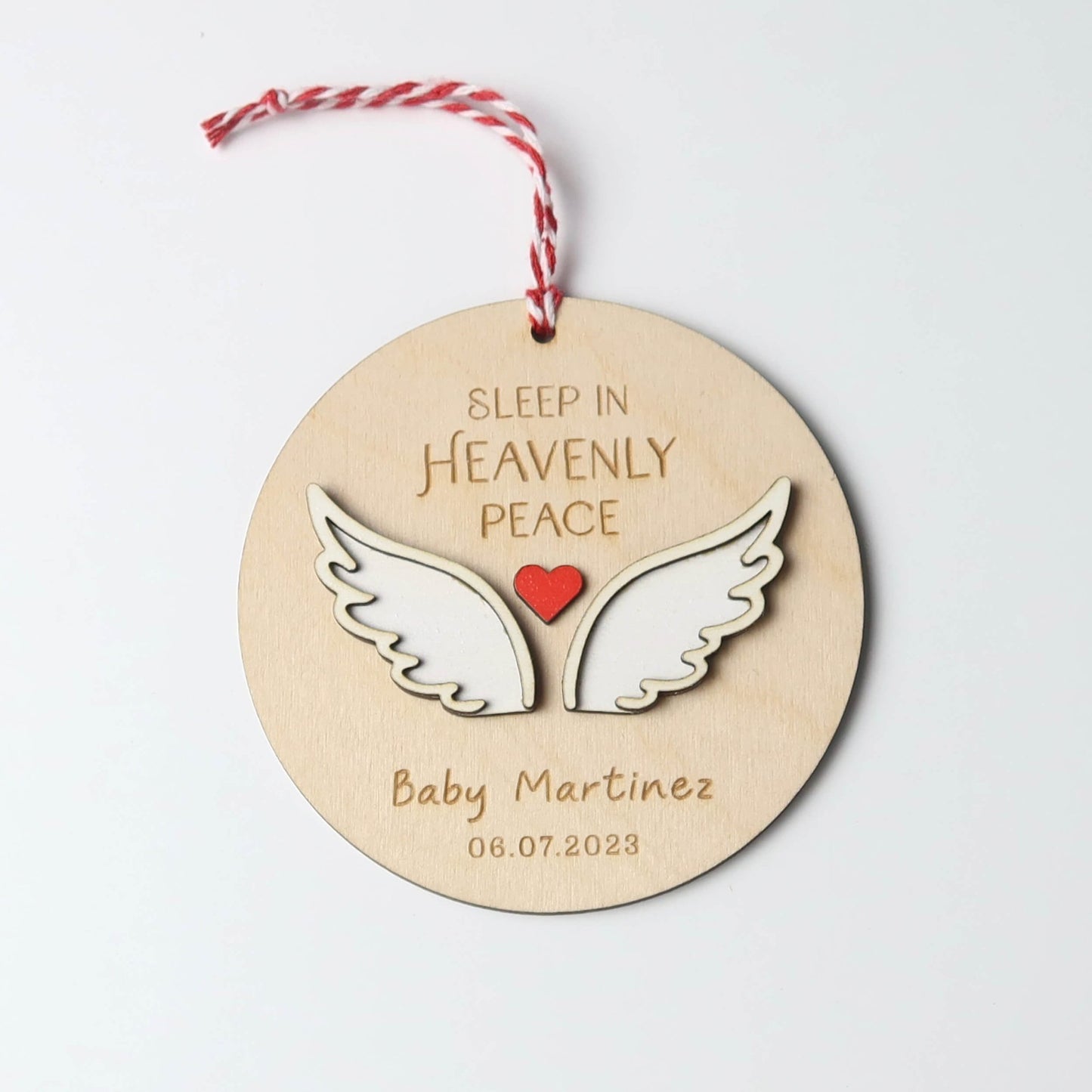 Sleep in Heavenly Peace Personalized Memorial Ornament - Holiday Ornaments - Moon Rock Prints
