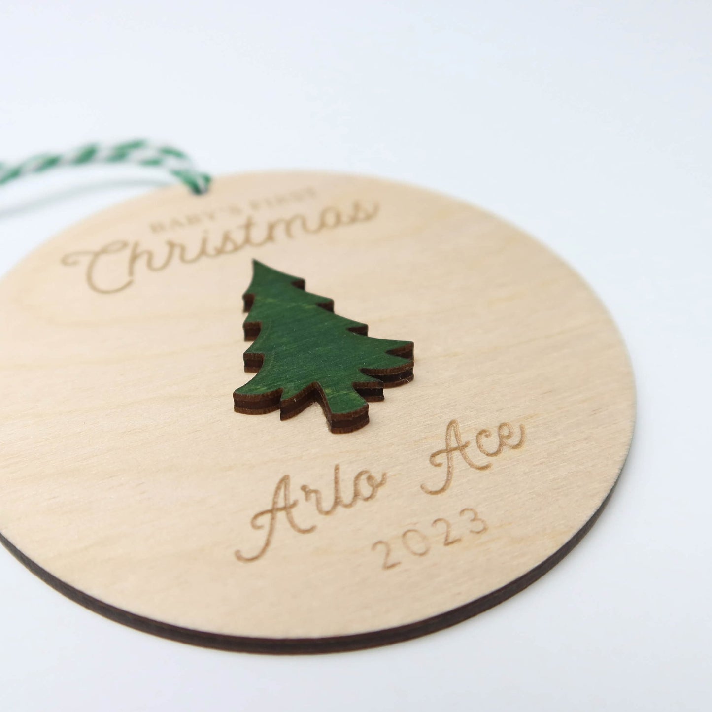 Tree Baby's First Christmas Ornament Personalized - Holiday Ornaments - Moon Rock Prints