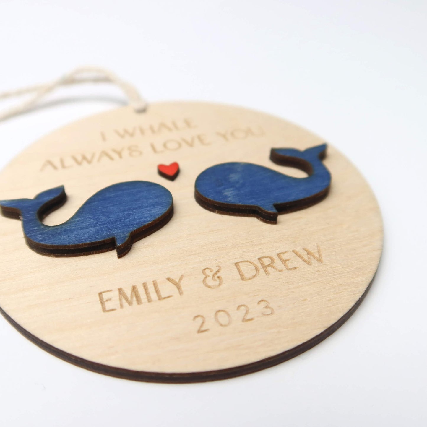 Whales Personalized Couple Ornament - Holiday Ornaments - Moon Rock Prints