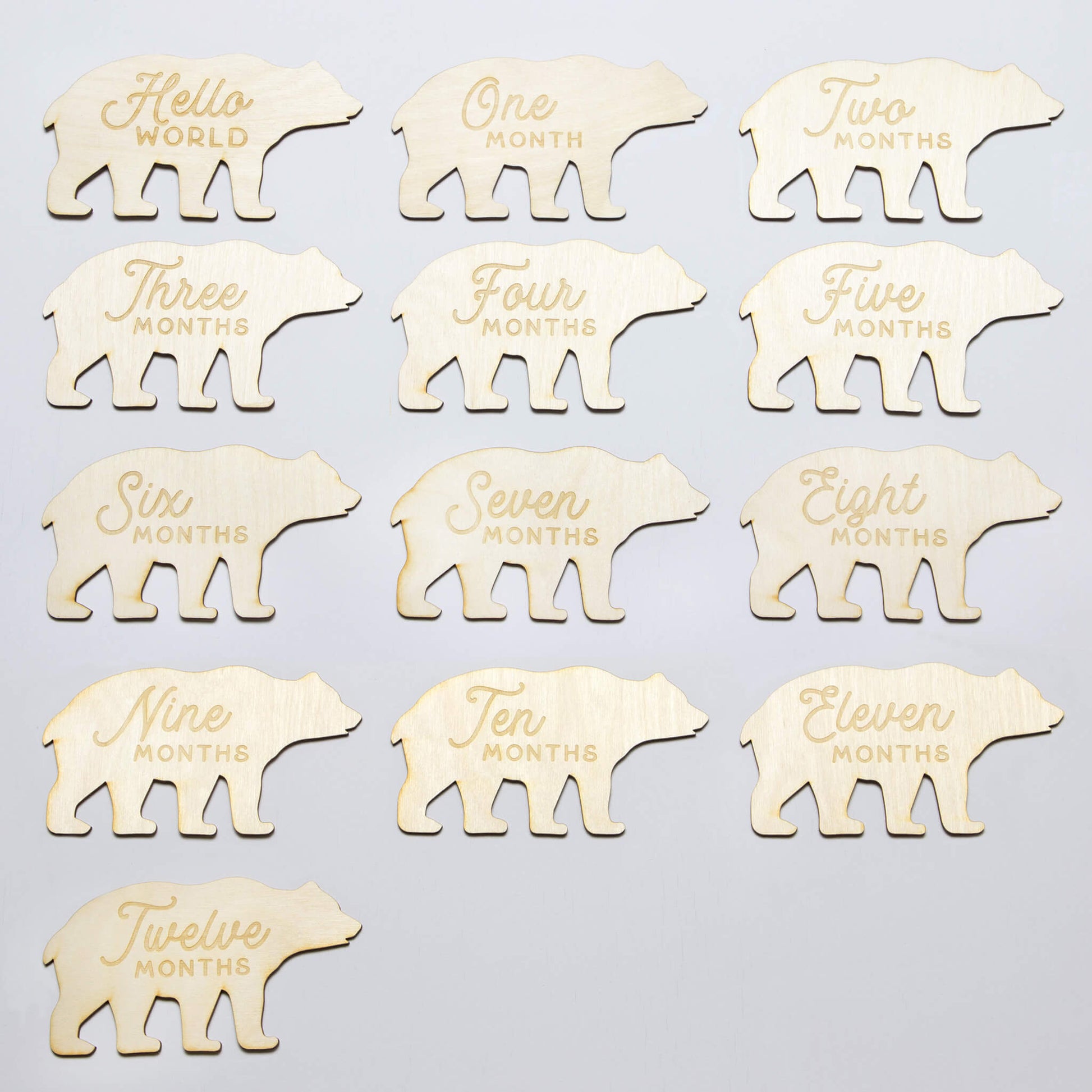 Wood Bear Shape Milestone Markers Set by Gray House Kids