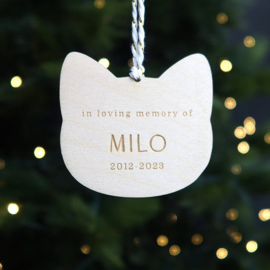 In Memory of Cat Remembrance Personalized Cat Name Christmas Ornament Keepsake, Sympathy Gift for Loss of Cat