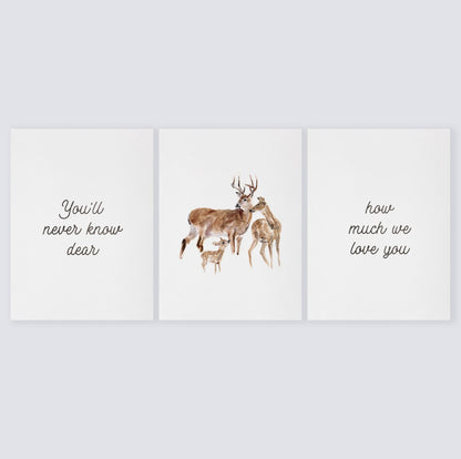 You'll Never Know Dear Deer Family Print Set - Art Prints - Moon Rock Prints