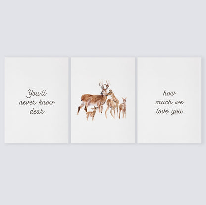You'll Never Know Dear Deer Family Print Set - Art Prints - Moon Rock Prints