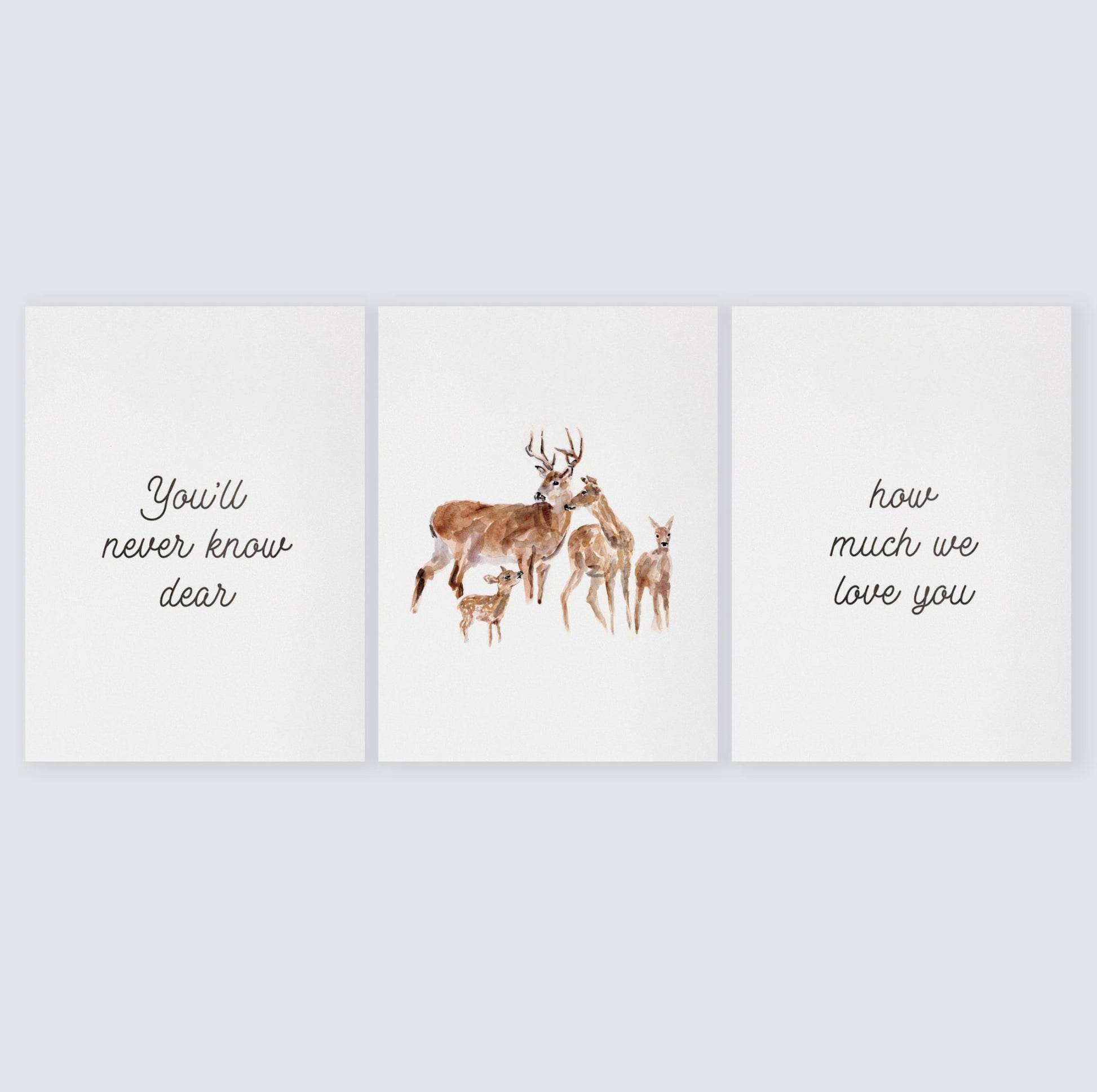You'll Never Know Dear Deer Family Print Set - Moon Rock Prints